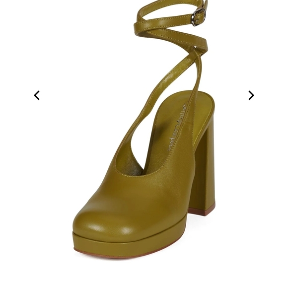 Jeffrey Campbell Olive Green Platform Ankle-Strap Heels - Picture 8 of 8